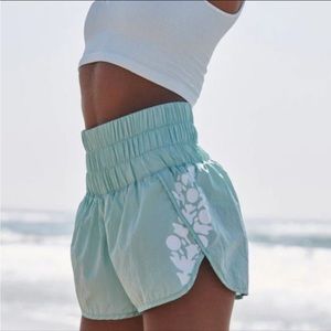 FP Movement The Way Home Logo Shorts / Turquoise Mint Size L